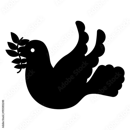 Dove pacifist symbol silhouette