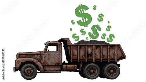 Old Truck with Dollars.
