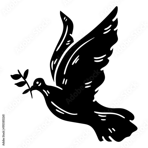 Dove peace symbol flat