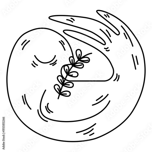 Dove round peace symbol hand drawn