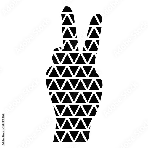 Hand peace symbol flat