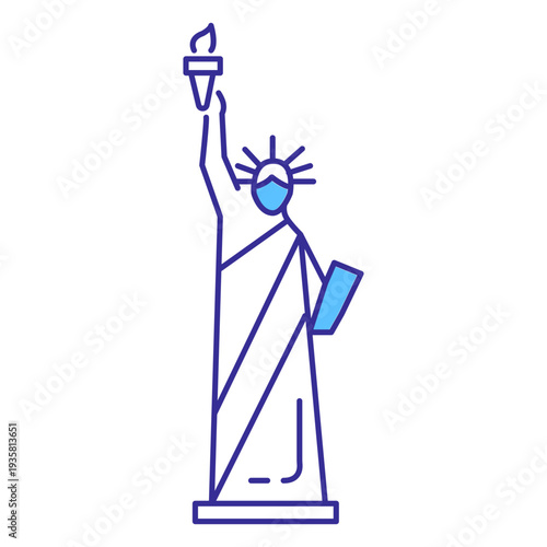 Statue of liberty stroke element