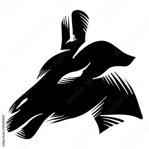 Giraffe head side view tattoo