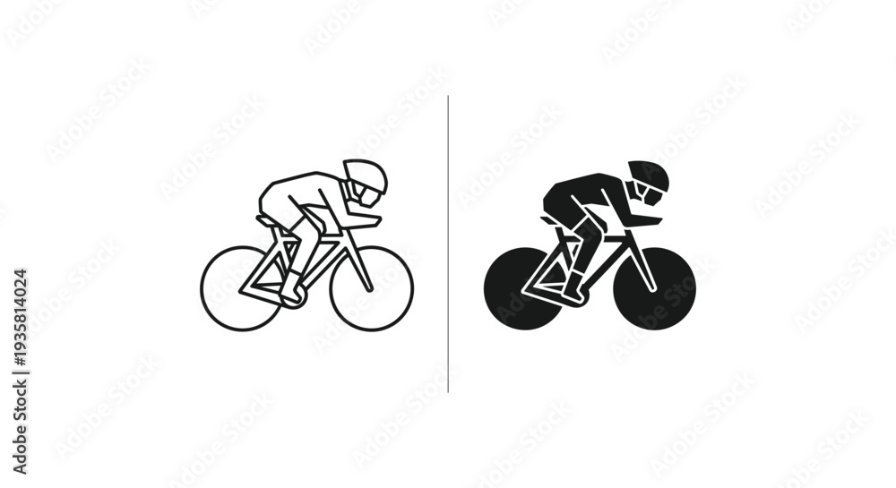 Obraz premium Vector illustration of a bicycle and bike silhouette