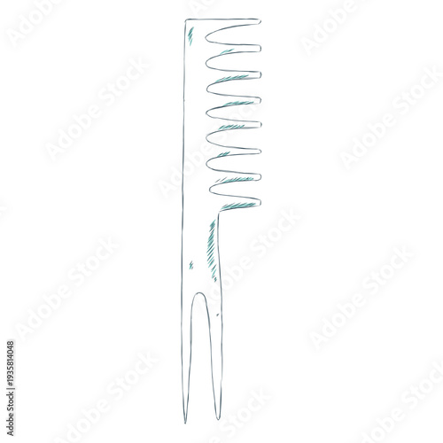 Professional comb hand drawn