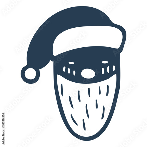 Scandinavian serious santa blue