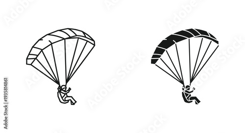 Parachute flying in the sky vector illustration