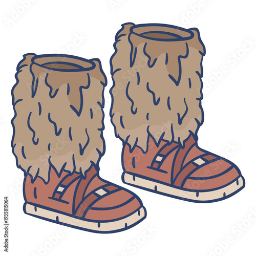 Arctic boots illustration