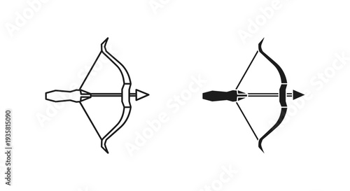 Vector illustration of a bow with arrows and arrow symbol design