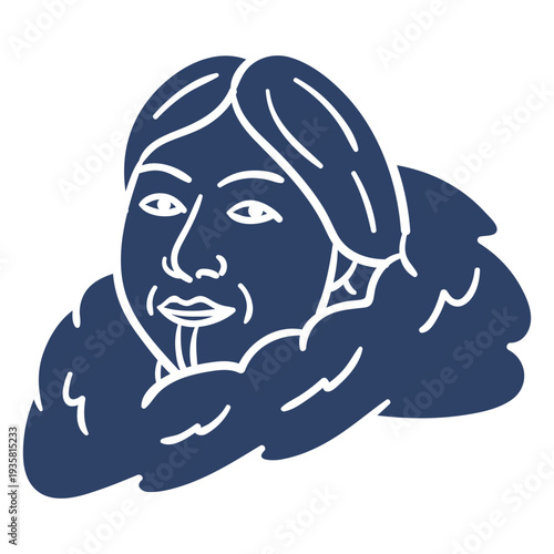 Eskimo woman face blue