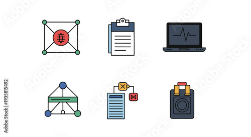Grid Network Line soft elegant style illustration