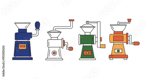 Grinder Line art simple creative color illustration