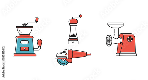 Grinder Line art abstract color vector design