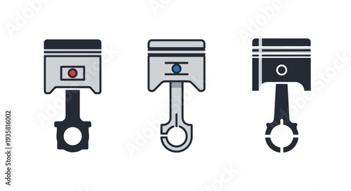 Piston Line art creative bold style illustration