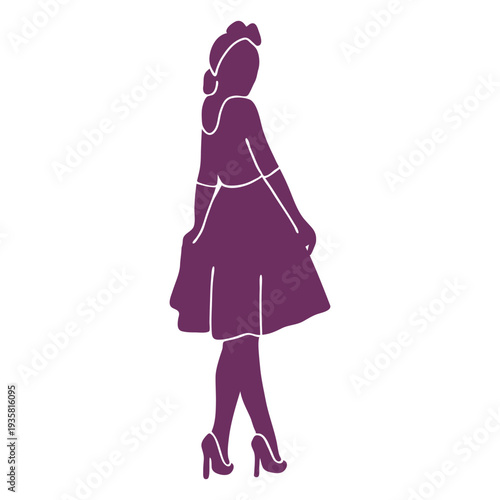Vintage pinup girl silhouette