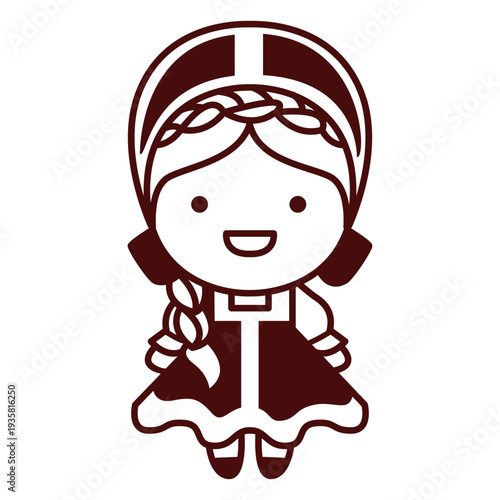 Cute stroke russian traditional costume