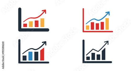 Growth chart Line art vector abstract elegant tone illustration