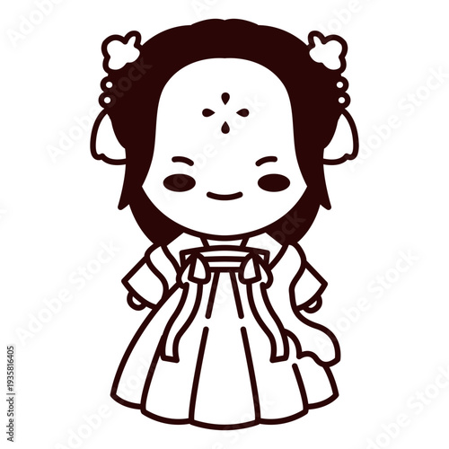 Stroke smiling chinese cute