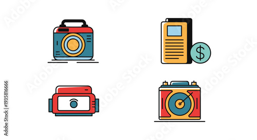 Mention Line art abstract colorful illustration