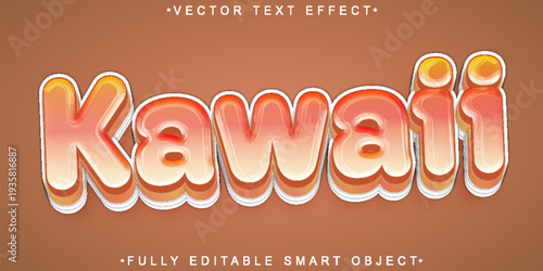  Kawaii Cute Sweet Typography Vector Fully Editable Smart Object Text Effect