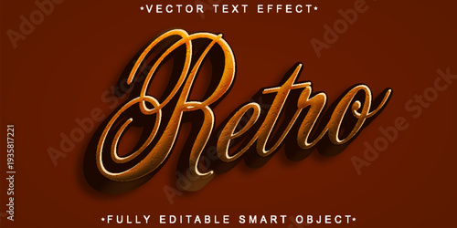  Retro Vintage Classic Typography Vector Fully Editable Smart Object Text Effect