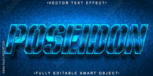  Poseidon Greek God Sea Typography Vector Fully Editable Smart Object Text Effect