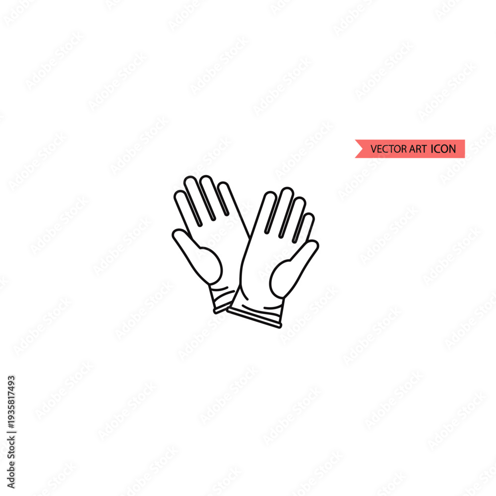 Obraz premium Surgical Gloves Outline Icon for Medical Safety