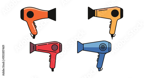 Hair Dryer Line art soft tone color vector