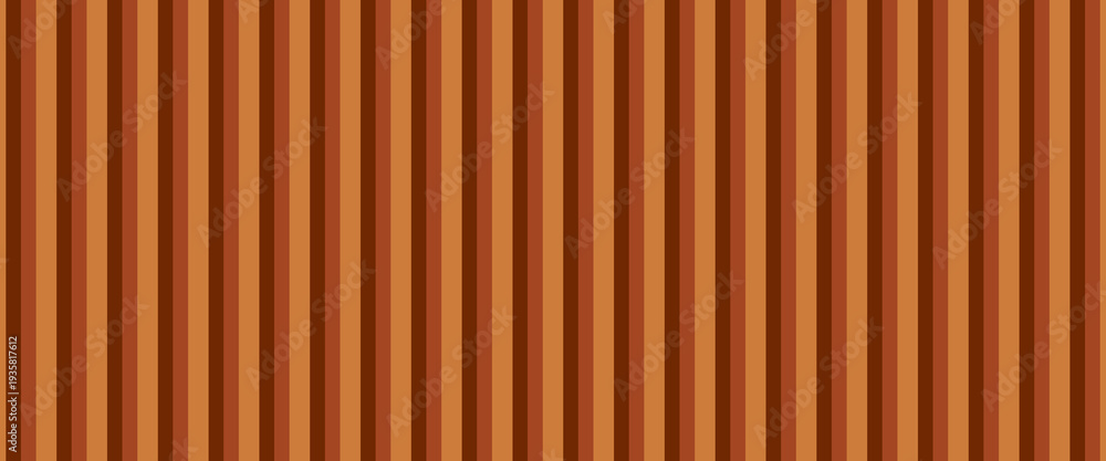 Fototapeta premium Brown Wood slat background use as banner in panorama long view. Warm Brown wooden wall texture , seamless pattern. Modern ribbed wooden texture for design and decoration.