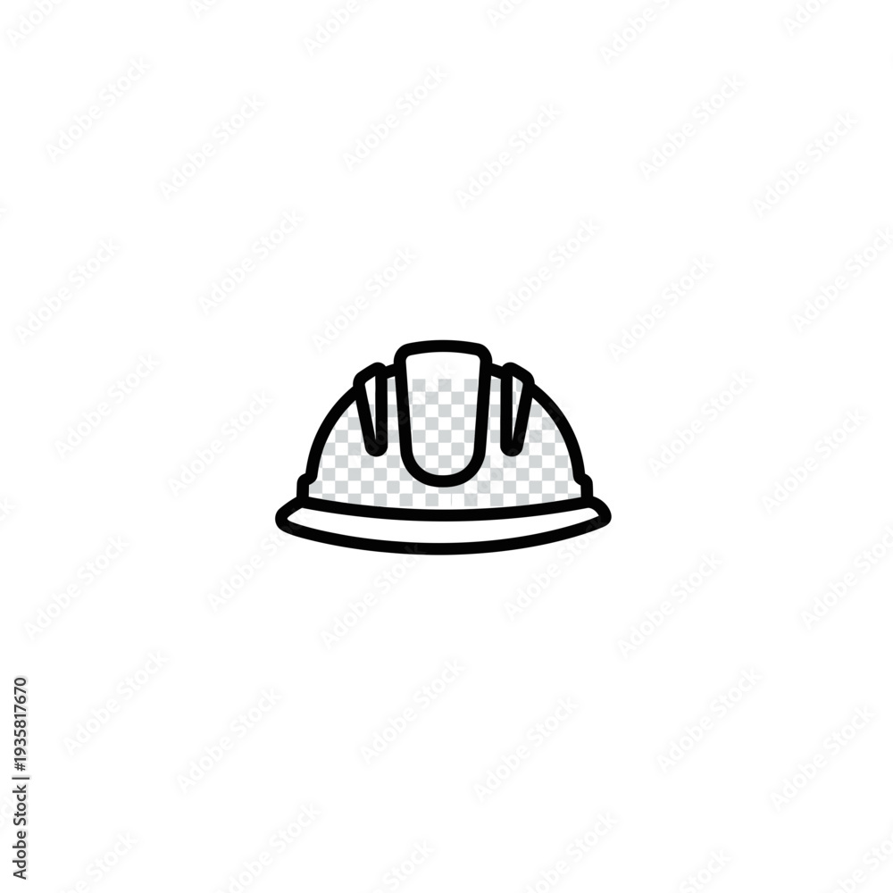 Fototapeta premium Industrial Protective Headgear Safety Helmet Outline