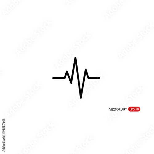 Medical EKG Heartbeat Pulse Wave Icon