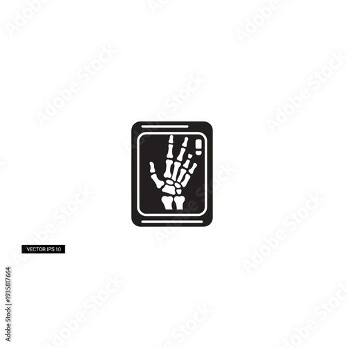 Hand Skeleton X-Ray Diagnostic Scan Medical Icon