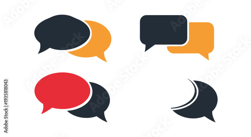 Message Bubble Line minimal digital color illustration