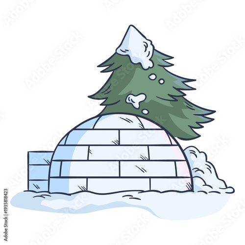 Side igloo illustration