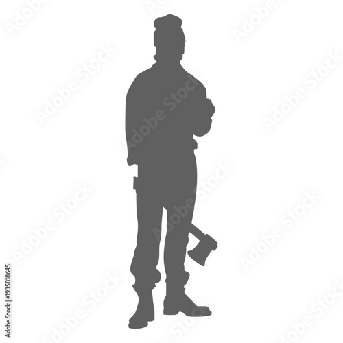 Lumberjack with axe silhouette