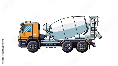 Cement Mixer Truck Vehicle.
