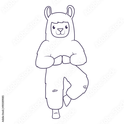 Llama tree pose yoga stroke
