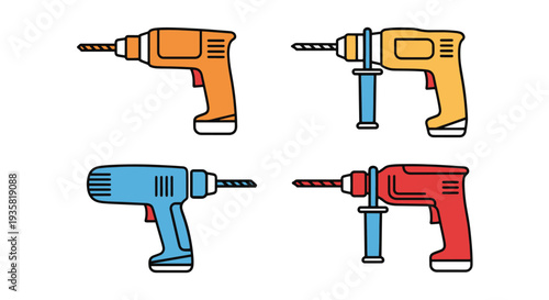 Konstfotografi Hand Drill Line art creative modern color illustration