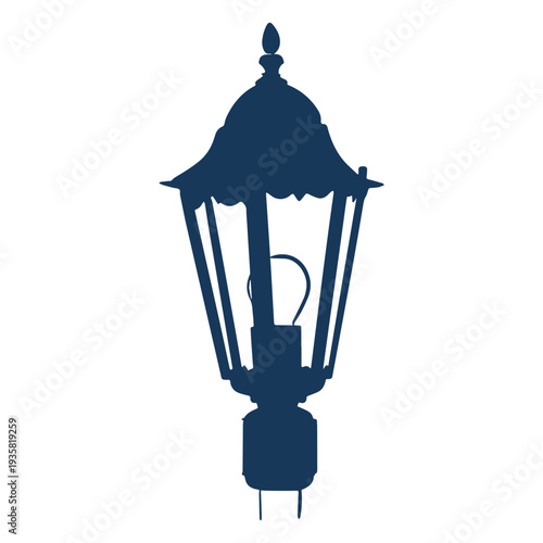 Vintage electric street lamp blue