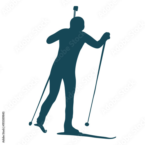 Biathlonist silhouette movement