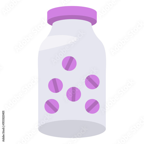 Pills jar flat