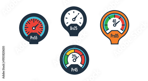 Pressure Gauge Line modern abstract design illustration