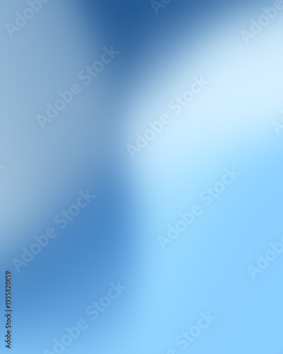 Soft blurred background with blue and white color gradient. Abstract smooth transition of light and dark blue tones, fluid, airy atmosphere, copy space