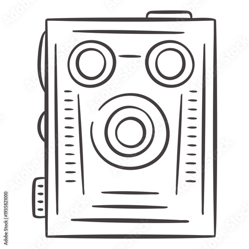 Vintage film camera stroke icon