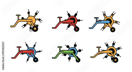 Hay tedder Line art vector minimal elegant tone