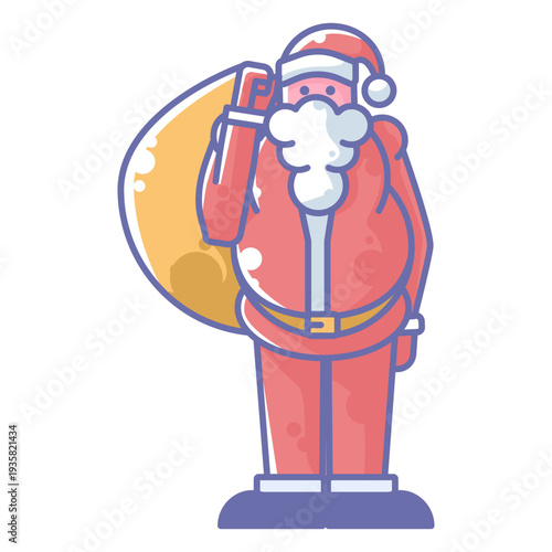 Santa carrying sack of presents