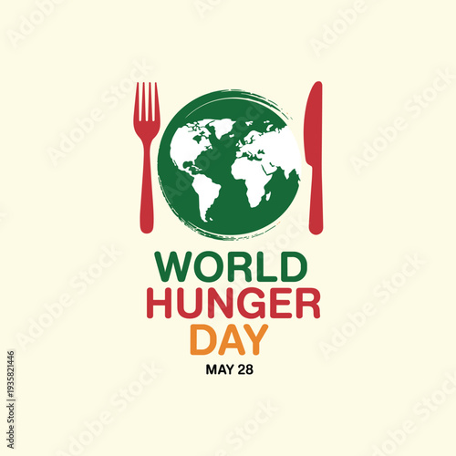 World Hunger Day Global Food Crisis Awareness with Fork Knife Earth