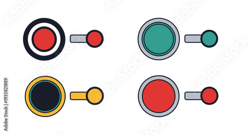 Radio Button Line modern dynamic color vector