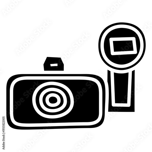 Old camera external flash black