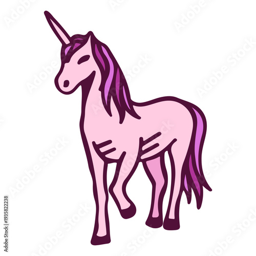 Unicorn walking cartoon